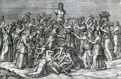 Eight Women Sacrificing to Priapus, 16th Century by Lambert Lombard